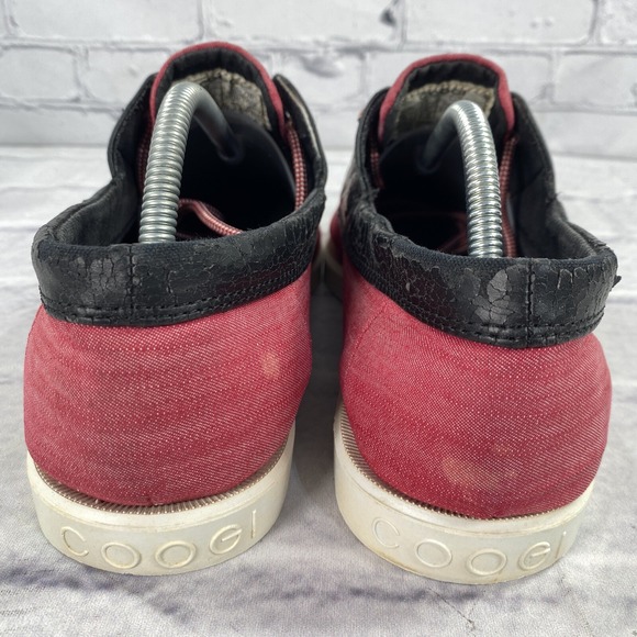 COOGI Australia Men's Boat Shoes Size 10.5 Red Black CM1312 Canvas Faux Leather - Picture 5 of 14